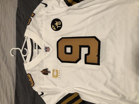 drew brees nike jersey with captains patch