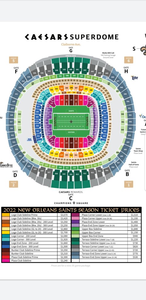 Saints Season Tickets, New Orleans Saints