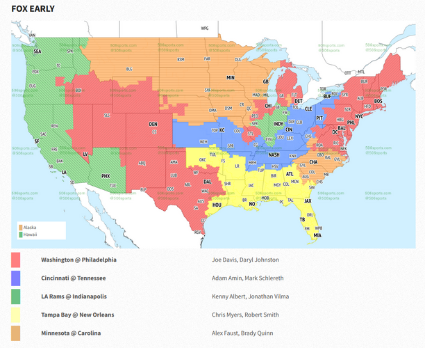 NFL Week 4 TV coverage maps