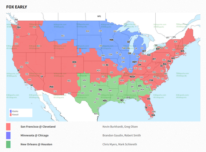 NFL TV Schedule and Maps Week 6, 2023 New Orleans Saints