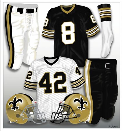 The Saints wore all white road uniforms for one season in 1975