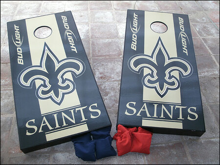 saints cornhole boards