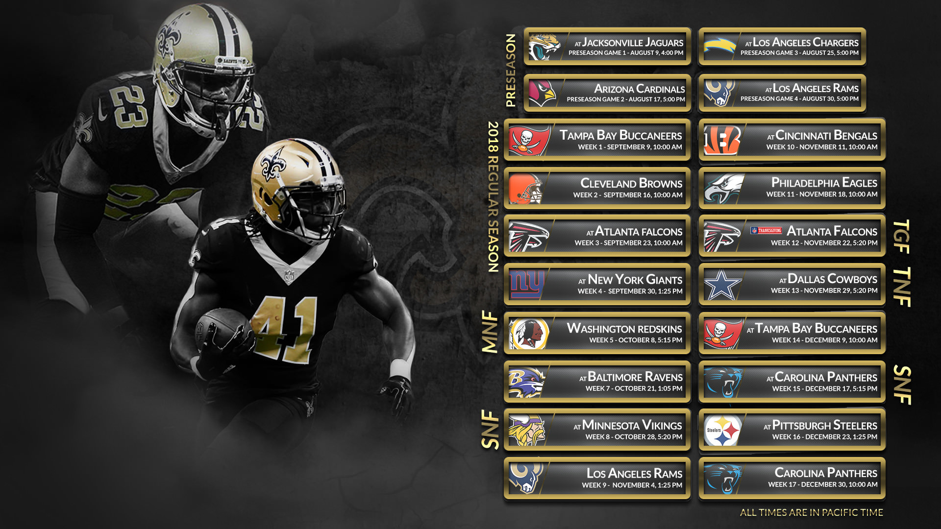 2019 New Orleans Saints schedule: Downloadable wallpaper