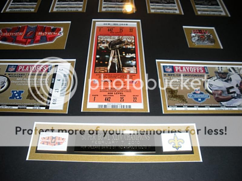 New Orleans Saints Super Bowl Ticket Collection Wall Frame