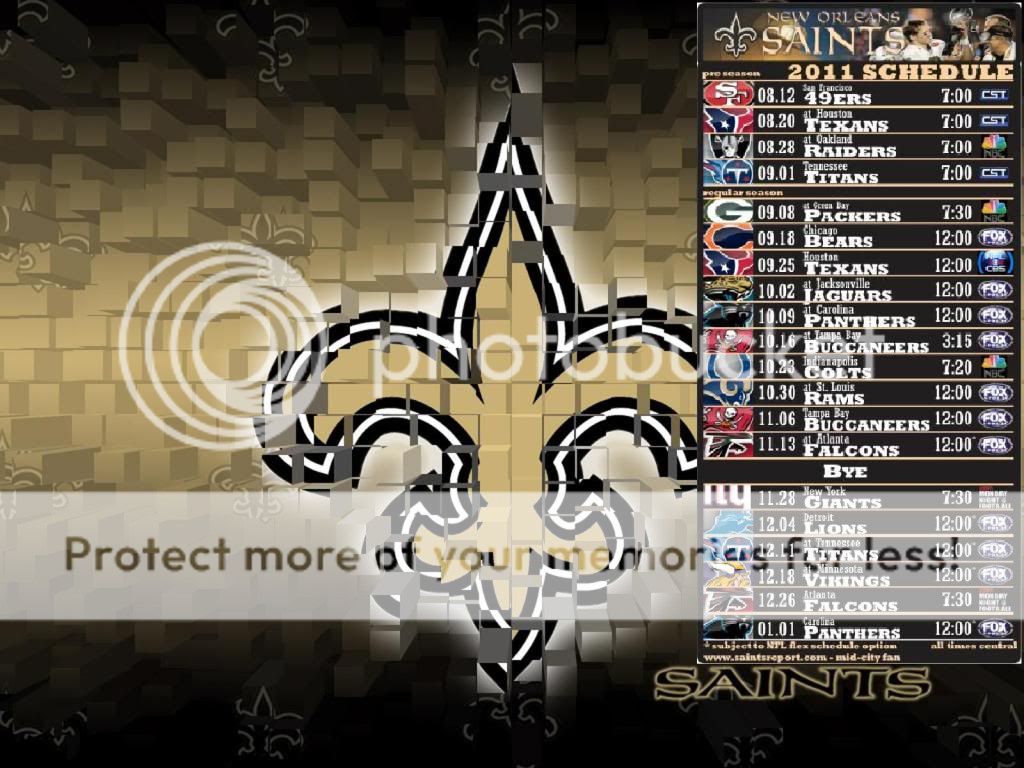 Saints Wallpaper With 2011 Schedule New Orleans Saints