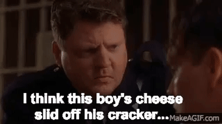 Lost His Mind Cheese Slid Off GIF - Find & Share on GIPHY