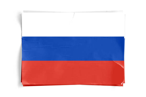 russian-flag-on-torned-wrinkled-crumbled-paper-posters-picture-id955000366